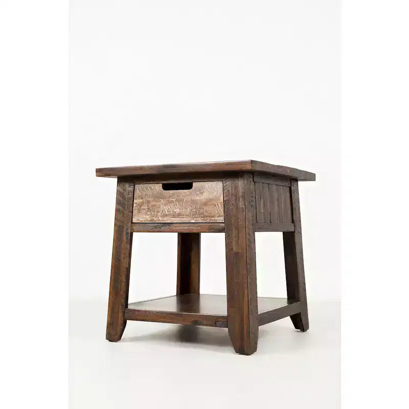 Jofran, Table d'appoint rustique en acacia massif Painted Canyon