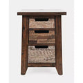 Jofran,Painted Canyon Rustic Solid Acacia USB Charging End Table