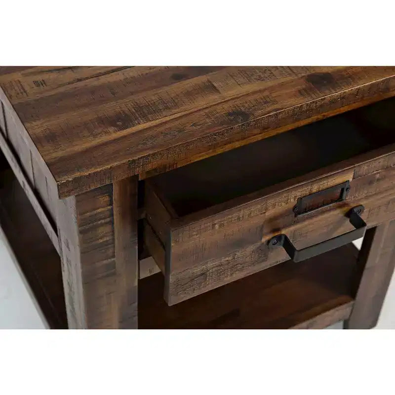 Table d'appoint industrielle vieillie Jofran, Cannon Valley