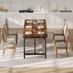 Table à manger pour 6 à 8 personnes, table de salle à manger rectangulaire en bois de 180 cm, table de cuisine robuste, table de dîner, montage facile