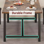Ensemble de table à manger pour 4-6 personnes, grande table de cuisine en bois extensible pour 6 personnes, ensemble de table de cuisine rectangulaire avec 2 bancs rembourrés