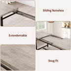 Ensemble de table à manger pour 4-6 personnes, grande table de cuisine en bois extensible pour 6 personnes, ensemble de table de cuisine rectangulaire avec 2 bancs rembourrés