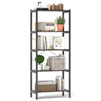 Costway 1/2 PCS 5-Tier Bookshelf Bookcase with Metal Frame & Dual Anti-Tipping Kits Storage Rack