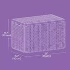 Panier de rangement avec couvercle, 105 L (27,7 gallons US) Tressé. Comprend des poignées, une doublure amovible et un cadre métallique.