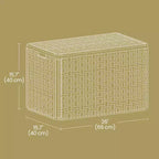 Panier de rangement avec couvercle, 105 L (27,7 gallons US) Tressé. Comprend des poignées, une doublure amovible et un cadre métallique.