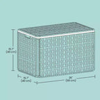 Panier de rangement avec couvercle, 105 L (27,7 gallons US) Tressé. Comprend des poignées, une doublure amovible et un cadre métallique.