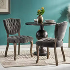 2 Sets of Weathered Charcoal Altay Velvet Tufted Chairs