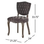 2 ensembles de chaises capitonnées en velours Altay couleur charbon patiné