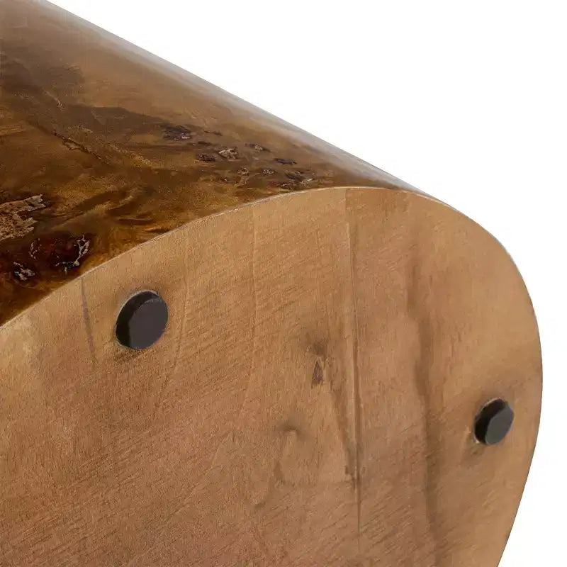 Table d'appoint ovale à pilier Jennifer Taylor Home Nebula 20, en ronce de noyer brun moyen