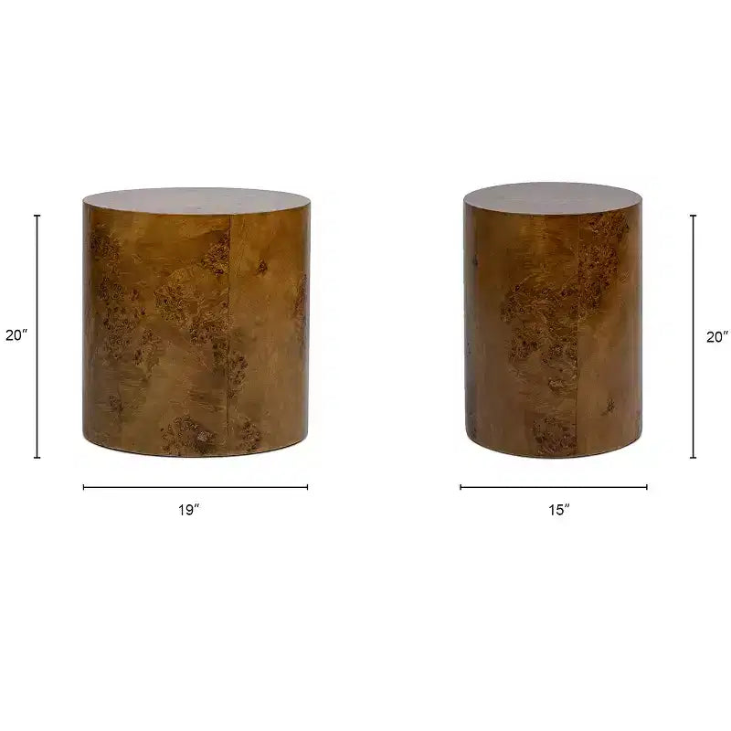 Table d'appoint ovale à pilier Jennifer Taylor Home Nebula 20, en ronce de noyer brun moyen