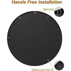 Miroir mural rond noir USHOWER - Miroir cercle à cadre métallique pour salle de bain, chambre, salon et décoration d'entrée