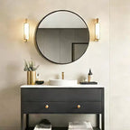 Miroir mural rond noir USHOWER - Miroir cercle à cadre métallique pour salle de bain, chambre, salon et décoration d'entrée