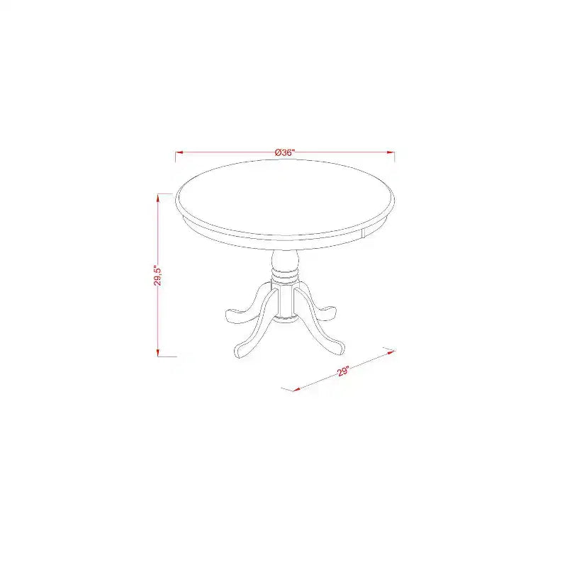 Table à manger ronde HomeStock sur pied de 36 pouces