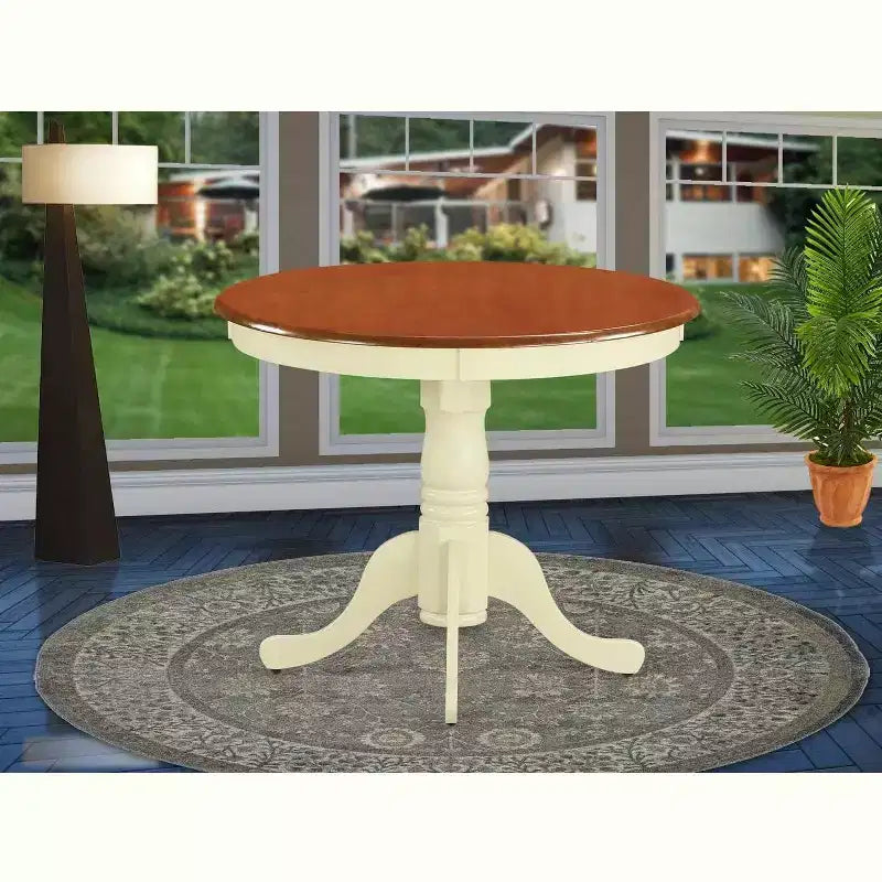 Table à manger ronde HomeStock sur pied de 36 pouces