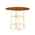 Table de cuisine ronde HomeStock avec deux étagères