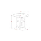 Table de cuisine ronde HomeStock avec deux étagères