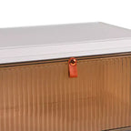 Bacs de rangement pliables VECELO à 3/4 niveaux, casiers à jouets en plastique, organisateur de vêtements empilable avec roulettes verrouillables, blanc