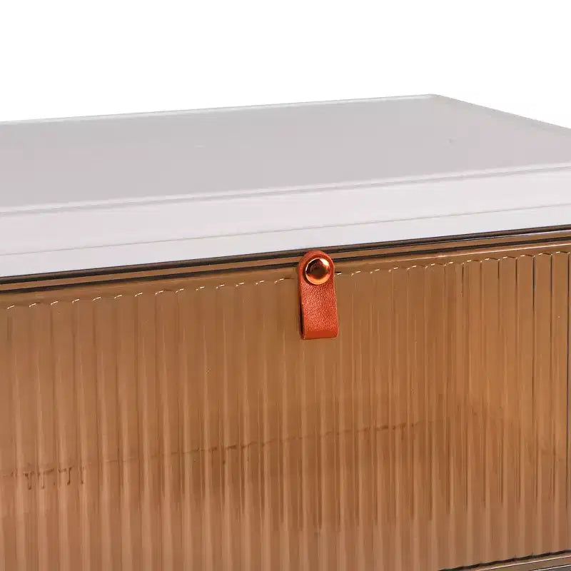 Bacs de rangement pliables VECELO à 3/4 niveaux, casiers à jouets en plastique, organisateur de vêtements empilable avec roulettes verrouillables, blanc