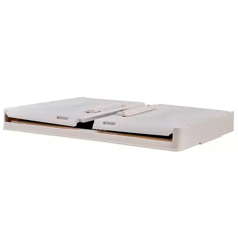 Bacs de rangement pliables VECELO à 3/4 niveaux, casiers à jouets en plastique, organisateur de vêtements empilable avec roulettes verrouillables, blanc