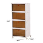Bacs de rangement pliables VECELO à 3/4 niveaux, casiers à jouets en plastique, organisateur de vêtements empilable avec roulettes verrouillables, blanc