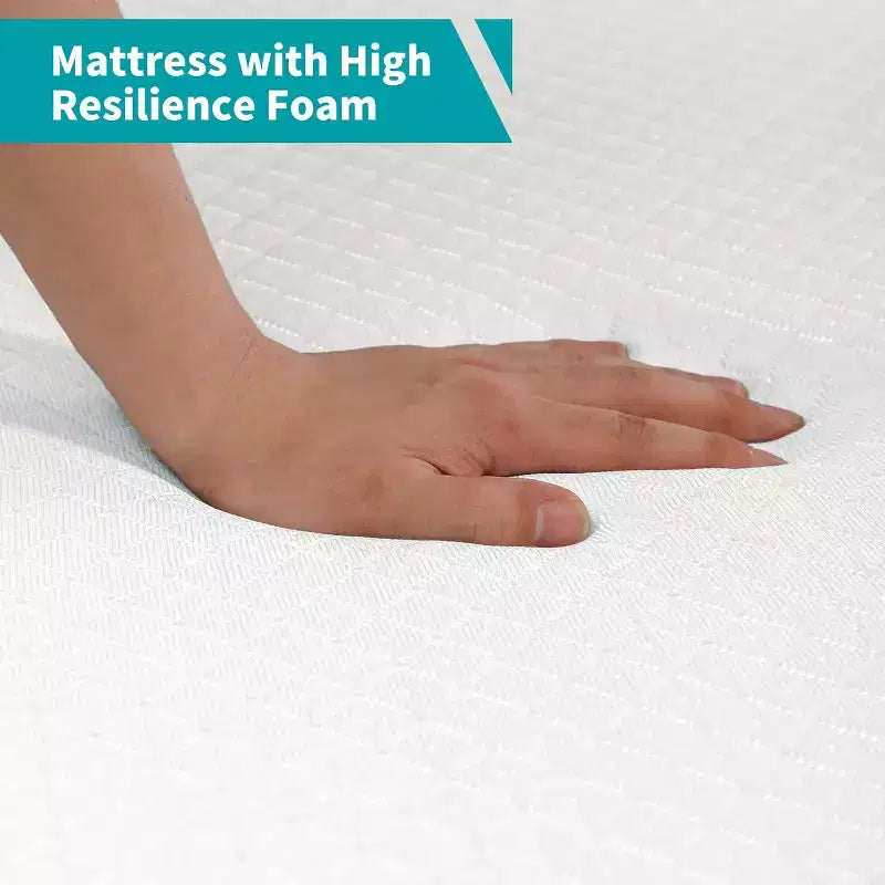 Mjkone Canapé-lit gigogne, Canapé-lit pleine grandeur avec matelas en mousse à mémoire de forme