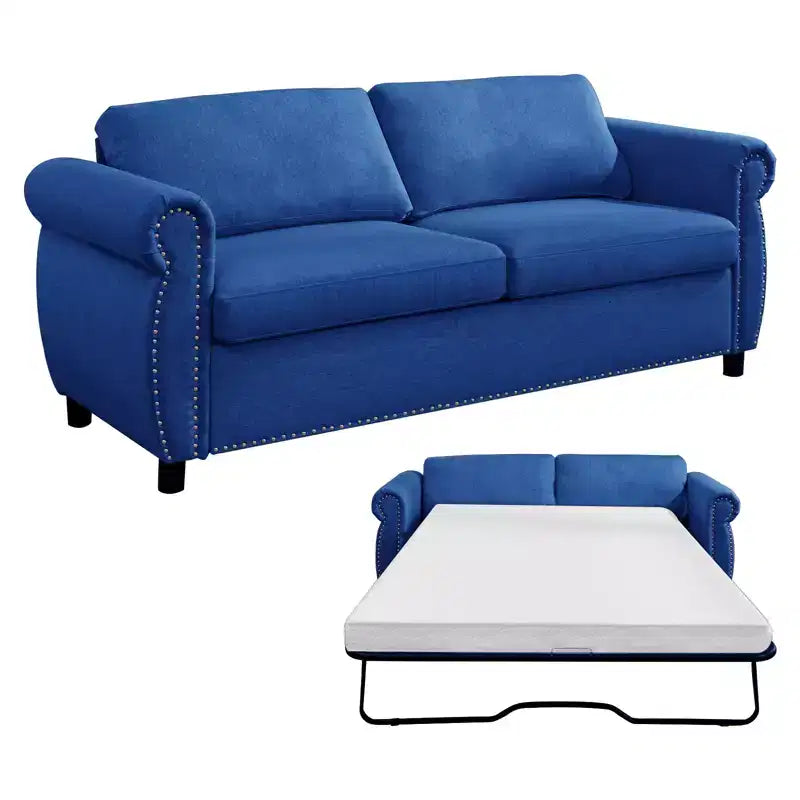 Mjkone Canapé-lit gigogne, Canapé-lit pleine grandeur avec matelas en mousse à mémoire de forme