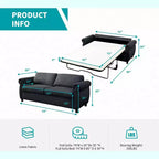 Mjkone Canapé-lit gigogne, Canapé-lit pleine grandeur avec matelas en mousse à mémoire de forme