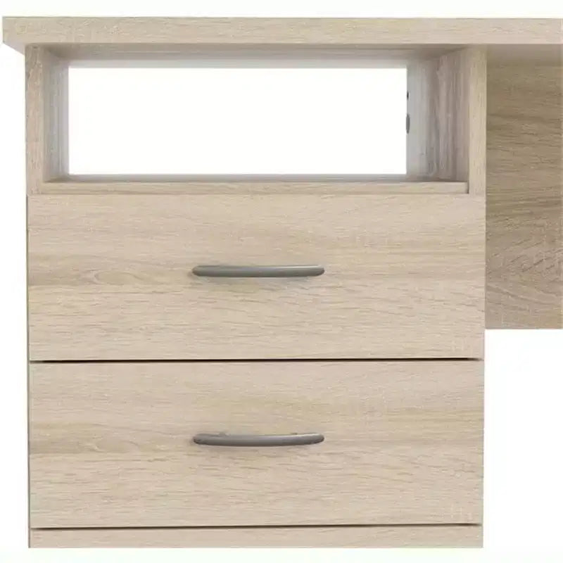 HomeStock Bureau en bois beige de 71 cm de hauteur avec compartiment de rangement dissimulé
