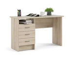 HomeStock Bureau en bois beige de 71 cm de hauteur avec compartiment de rangement dissimulé