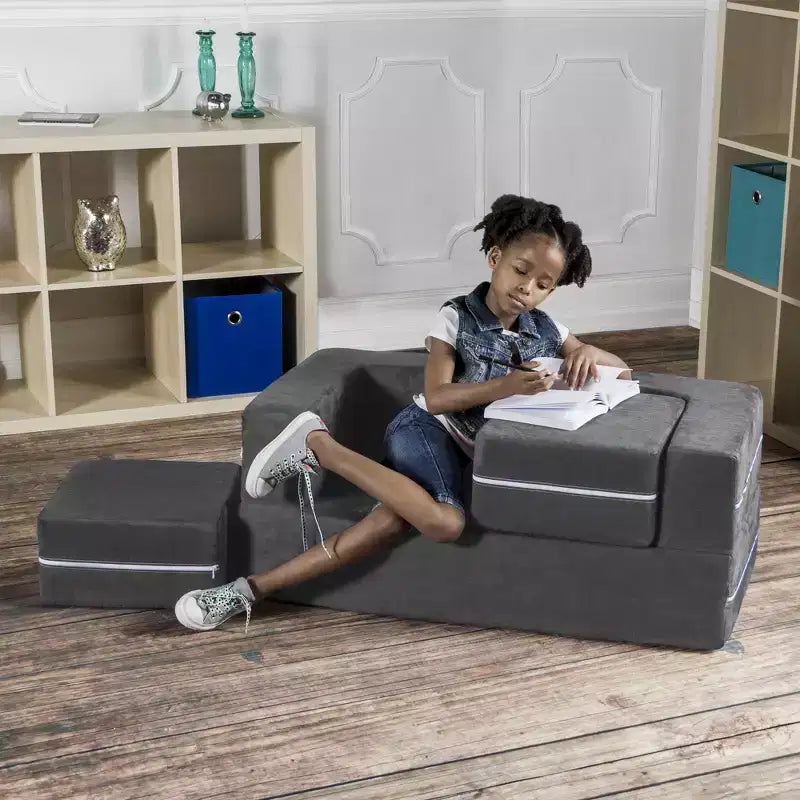 Causeuse et poufs modulaires pour enfants Jaxx Zipline / Chaise longue dépliante