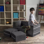 Causeuse et poufs modulaires pour enfants Jaxx Zipline / Chaise longue dépliante