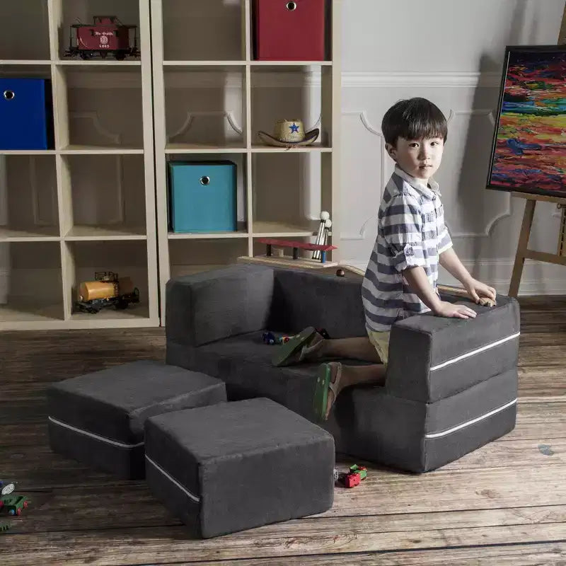 Causeuse et poufs modulaires pour enfants Jaxx Zipline / Chaise longue dépliante
