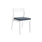 Plank+Beam Lot de 2 chaises de salle à manger modernes, chaise de cuisine rembourrée, chaise en bois massif rembourrée pour bureau et salon, blanc/graphite