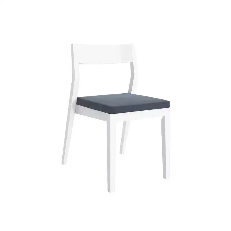 Plank+Beam Lot de 2 chaises de salle à manger modernes, chaise de cuisine rembourrée, chaise en bois massif rembourrée pour bureau et salon, blanc/graphite