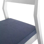 Plank+Beam Lot de 2 chaises de salle à manger modernes, chaise de cuisine rembourrée, chaise en bois massif rembourrée pour bureau et salon, blanc/graphite