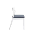 Plank+Beam Lot de 2 chaises de salle à manger modernes, chaise de cuisine rembourrée, chaise en bois massif rembourrée pour bureau et salon, blanc/graphite