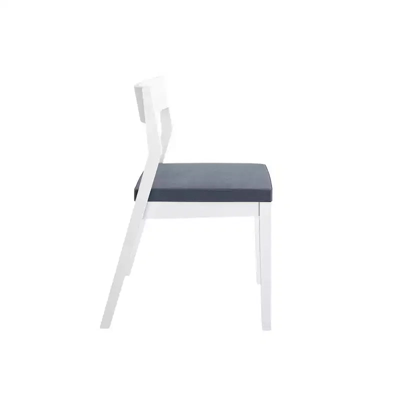 Plank+Beam Lot de 2 chaises de salle à manger modernes, chaise de cuisine rembourrée, chaise en bois massif rembourrée pour bureau et salon, blanc/graphite