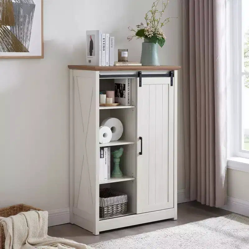 Meuble d'appoint AndMakers de 120,95 cm de hauteur avec 5 tiroirs et 4 étagères