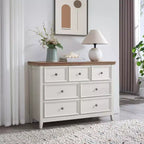Meuble d'appoint AndMakers beige de 95,66 cm de haut avec 7 tiroirs