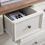Meuble d'appoint AndMakers beige de 95,66 cm de haut avec 7 tiroirs