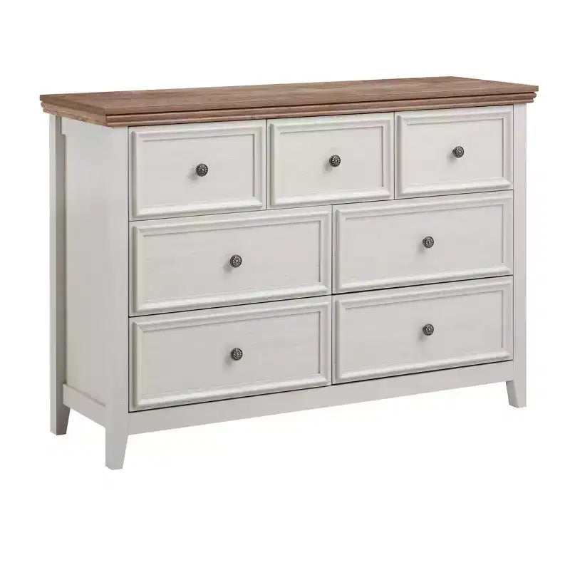 Meuble d'appoint AndMakers beige de 95,66 cm de haut avec 7 tiroirs