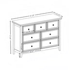 Meuble d'appoint AndMakers beige de 95,66 cm de haut avec 7 tiroirs