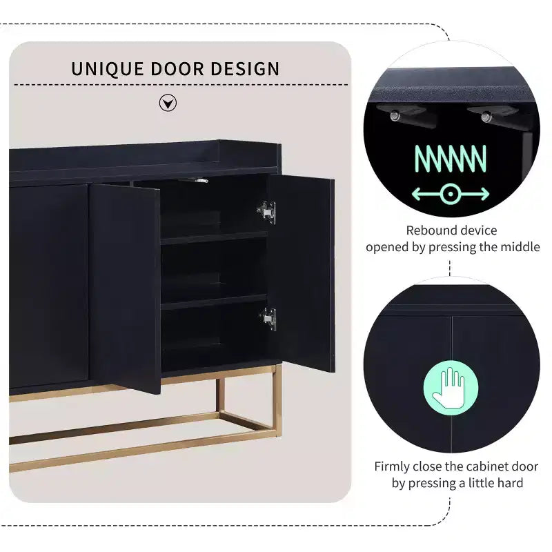 Buffet AndMakers Wood 47.2 po. avec 4 portes
