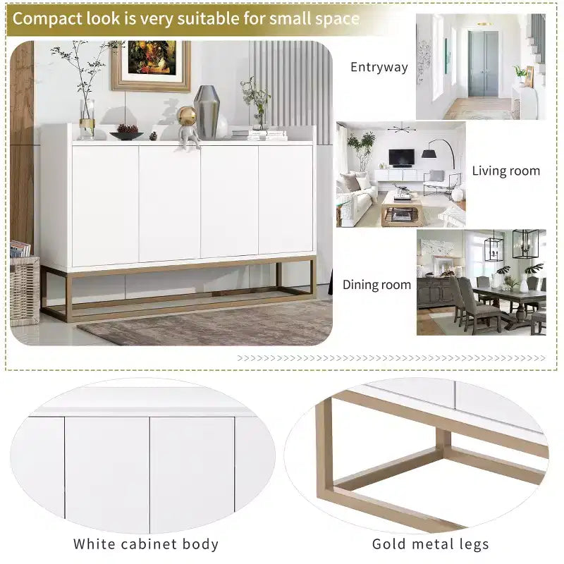 Buffet AndMakers Wood 47.2 po. avec 4 portes