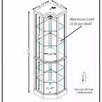 AndMakers Vitrine avec 2 portes en verre de 42,5 cm