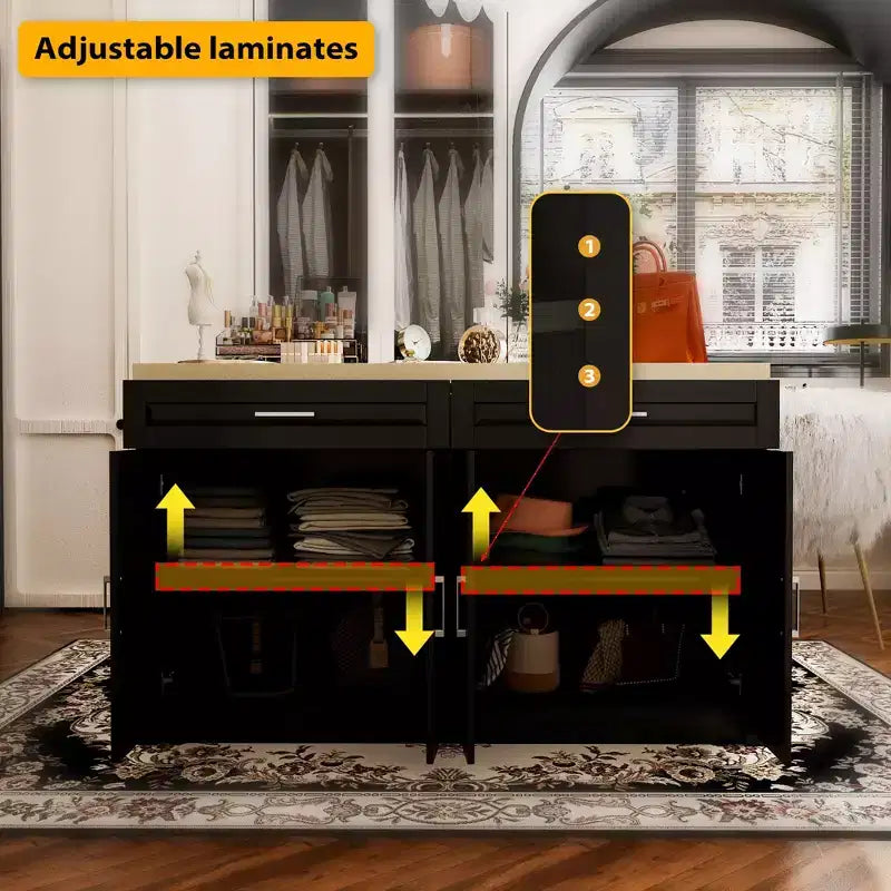 Commode Famapy 61W Meuble de Rangement pour Chambre à Coucher avec Prise Intégrée