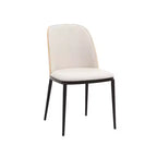 Ensemble de salle à manger 5 pièces LeisureMod Verve - Table ronde en MDF de 91,4 cm, 4 chaises de salle à manger en cuir