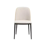 Ensemble de salle à manger 5 pièces LeisureMod Verve - Table ronde en MDF de 91,4 cm, 4 chaises de salle à manger en cuir