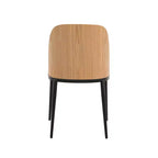 Ensemble de salle à manger 5 pièces LeisureMod Verve - Table ronde en MDF de 91,4 cm, 4 chaises de salle à manger en cuir