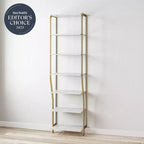 Gwyneth Closet - Étagères, Faux marbre blanc et Bronze doré